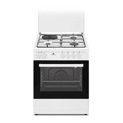 Cuisiniere mixte CONTINENTAL EDISON CECM60FCW - 3 feux gaz + 1 électri