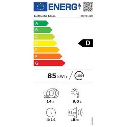 Lave-vaisselle encastrable CONTINENTAL EDISON - 14 couverts - Largeur 