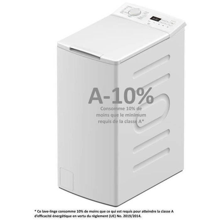 Lave-linge top - CONTINENTAL EDISON CELL712TW - 7 kg - Induction - 40 