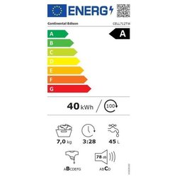 Lave-linge top - CONTINENTAL EDISON CELL712TW - 7 kg - Induction - 40 