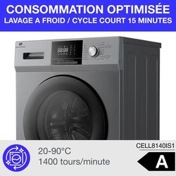 Frontlader-Waschmaschine - CONTINENTAL EDISON - CELL8140IS1 - 8 kg - I