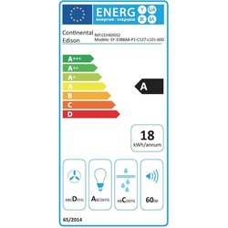 Hotte décorative - CONTINENTAL EDISON - CEH60GS2 - Classe A - 60 x 47 