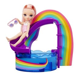 Gioco da tavolo - MGA - Piscina arcobaleno con scivolo - Bambola Blush