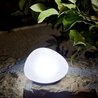 Decorative pebble solar lamp - LUMISKY - SOLENZARA - Ø16 cm - white LE