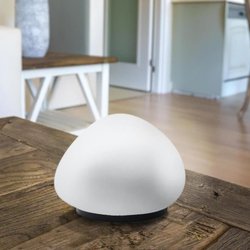Decorative pebble solar lamp - LUMISKY - SOLENZARA - Ø16 cm - white LE