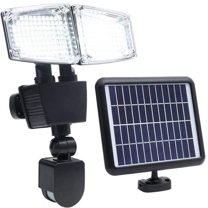 Projecteur solaire 2 tetes LED Douglas H23cm avec détecteur de mouveme