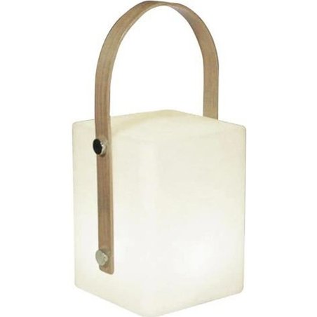 TIKY Cordless bamboo handle lantern - LED warm white / multicolor dimm