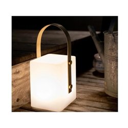 TIKY Cordless bamboo handle lantern - LED warm white / multicolor dimm