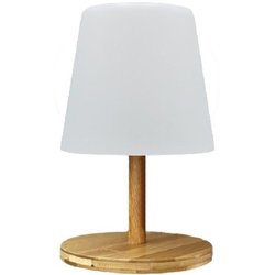 Cordless table lamp - LUMISKY - STANDY MINI WOOD - H25 cm - Natural ba