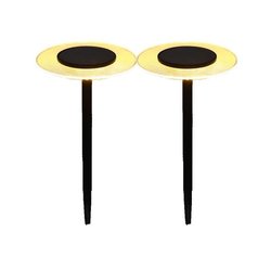 Set of 2 solar beacons to stick - LUMISKY - UFO - H35 cm - Warm white 
