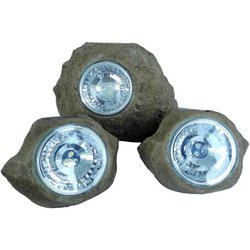 Set di 3 rocce solari da giardino da installare - LUMISKY - ROCKY BROW