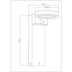Paletto solare - GALIX - G4590B - Molto luminoso - Acciaio inox (opzio