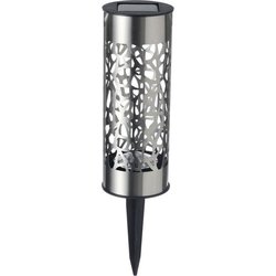 Borne solaire inox GALIX G4445 - A poser ou a planter - H28cm - Blanc 
