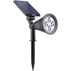 LUMISKY Foco solar exterior resistente al agua - 4 LED blancos - 200 L