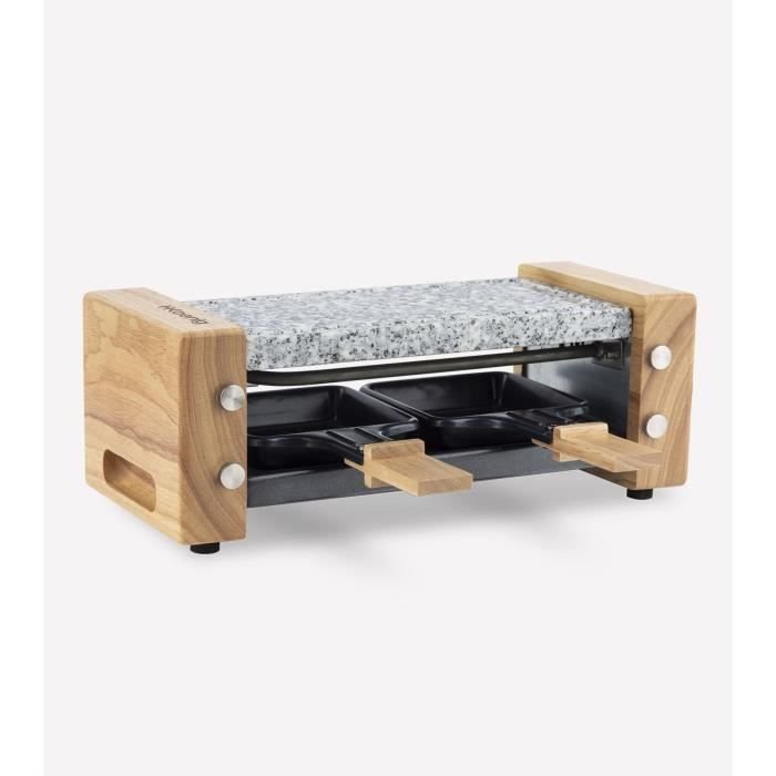 Appareil a raclette HKoeNIG - WOD2 - Jusqu a 2 personnes - Pierre a cu