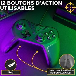 Gamer Controller - THE G-LAB - K-PAD HELIUM - Wired - PC & PS - Black