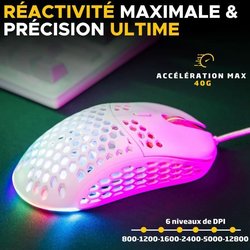 Mouse da gioco cablato - The G-Lab - KULT-OXYGEN - RGB - 12800 DPI - B