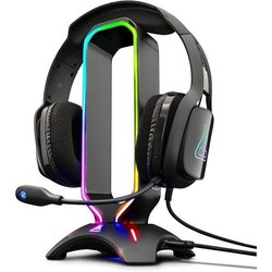 THE G-LAB Soporte universal para auriculares RGB para juegos con 2 pue