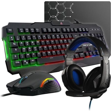 THE G-LAB Gaming Argon Combo Calibre + Mouse y alfombra + Auriculares 