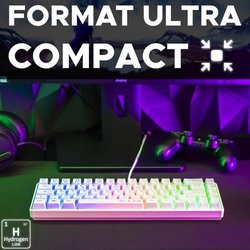 Clavier Gamer - The G-Lab - KEYZ HYDROGEN - 60% Format Compact - Rétro