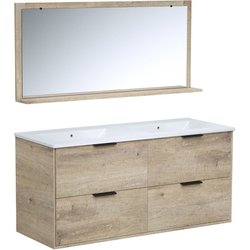 Ensemble salle de bain - Meuble 4 tiroirs - Vasque - L120 x P45 x H55 