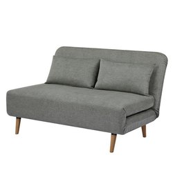 Banquette BZ - 2 places - Tissu Vert clair - 130 x 90 x 81 cm - DEPLO