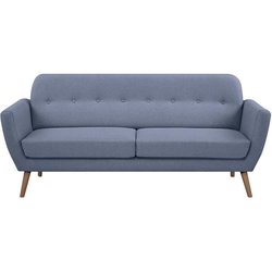 3-Sitzer-Sofa - LILLY - Hellblauer Stoff - 193 x 79 x 86 cm - SENHO