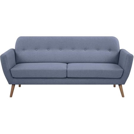 3-Sitzer-Sofa - LILLY - Hellblauer Stoff - 193 x 79 x 86 cm - SENHO