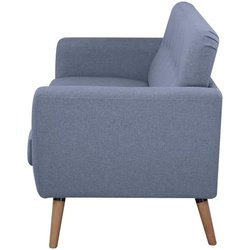 3-Sitzer-Sofa - LILLY - Hellblauer Stoff - 193 x 79 x 86 cm - SENHO