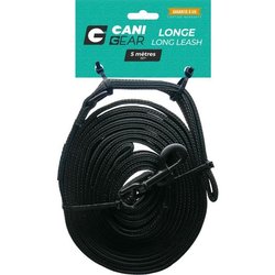 Hundeleine - CANI GEAR - 5 m - Weiches Neopren mit Griff - Schwarz