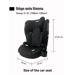 Autositz mit Gurt - NANIA - SIENNA - Gruppe 2/3 - Größe I - Schwarz