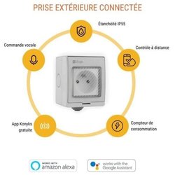 Außensteckdose  KONYKS  Pluviose FR  WLAN  Weiß