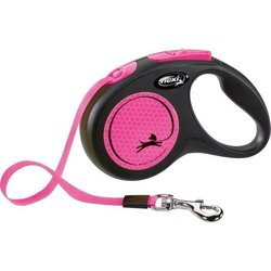 TRIXIE Flexi New NEON Gurtleine  Größe S  5 m  Neonrosa
