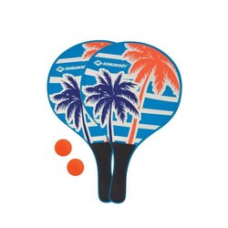 Beachballschläger - SCHILDKROT - Lackiertes Holz - Schwarzer Kunststof