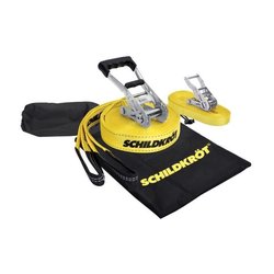 Slackline - SCHILDKROT - 15 m lang x 5 cm breit - Metallratsche - Trai