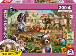 Puzzle - SCHMIDT SPIELE - Chiens et chats en pique-nique - 200 pieces 