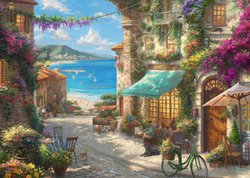 Puzzle Caf aan de Italiaanse Rivièra, 1000 st
