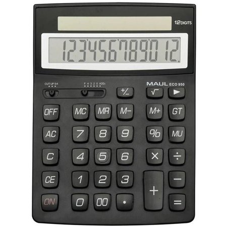 Maul ECO 950 Calculatrice de bureau noir Ecran: 12 solaire (l x H x P)