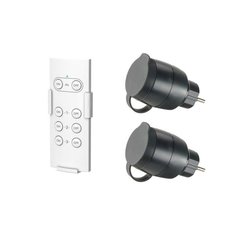 Pack of 2 remote-controlled sockets for outdoor use + remote control -