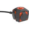 Power Globe - QUARX - IP44 - 4 Steckdosen, Schalter, 3m Kabel