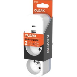 Biplite - QUARX - 2P 16A - With USB-A and USB-C, NF compliant