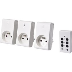 Kit 3 ferngesteuerte Steckdosen + Fernbedienung - GAO - 230 V - Weiß