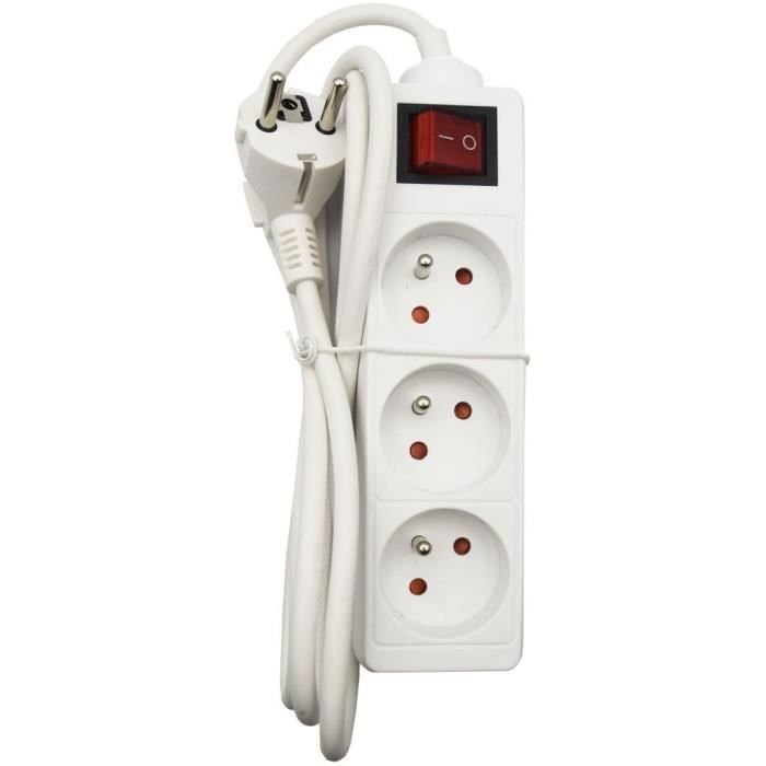 Unidad doméstica - GAO - 3 tomas 2P+T - Con interruptor, conforme a NF