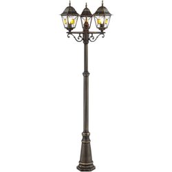 Lámpara al aire libre de Janel, Dore Black, E27 Max 3x60W, Bulbo no in