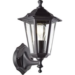 Apliques al aire libre de Carleen, negro, E27 Max 60W, Bombilla no inc