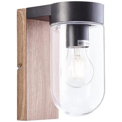 BRILLIANT Außenwandleuchte CABAR - E27 - 1x40W - Dunkles Holz und schw