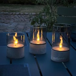 Los 3 BRILLIANT CANDLE LED-Tischlampen  2500 K  Kunststoff und Glas 