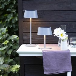 Lámpara de mesa para exterior - BRILLIANT - PICCO - LED y solar - Meta