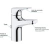 GROHE - Eengreeps wastafelmengkraan - Maat S