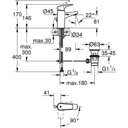 GROHE - Einhand-Waschtischmischer - Größe S